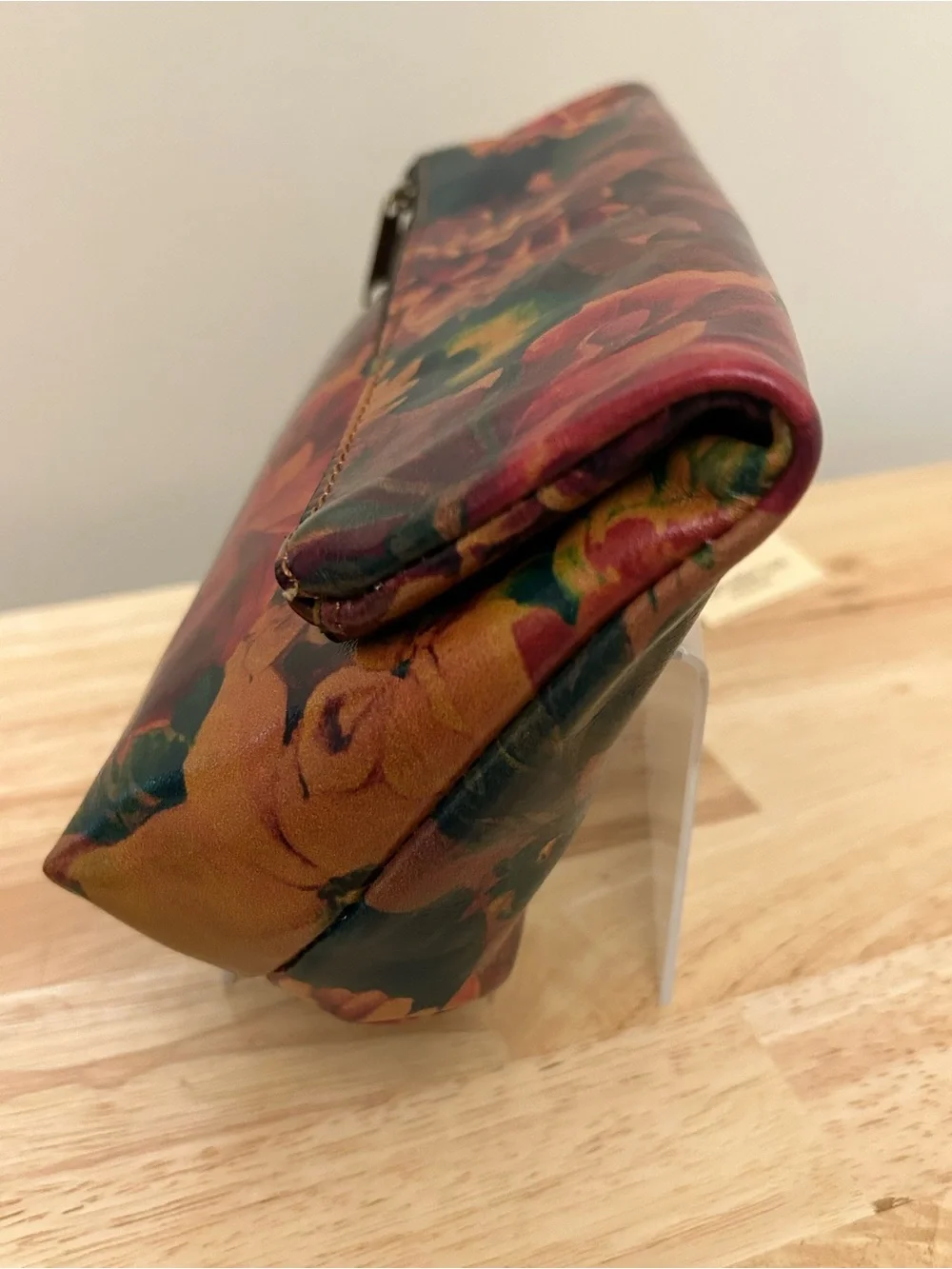 Patricia Nash Floral Zip Wristlet in Red, Orange, Green